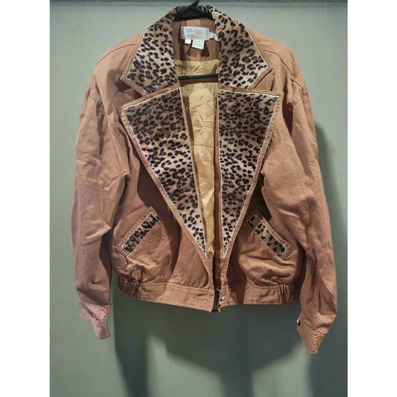 Vintage 1995 Christine Phillipe Brown Medium Leopard Jacket With Shoulder Pads - Picture 1 of 5